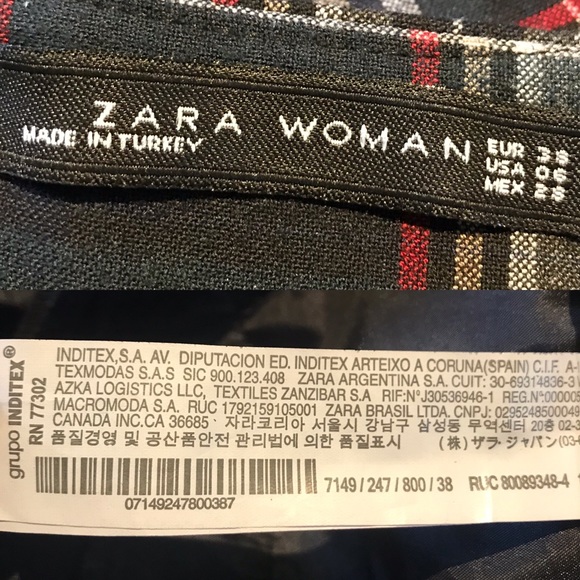 Zara checked cropped pants; size 6. - Picture 8 of 8